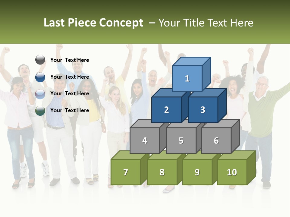 A Group Of People Standing Together With Their Arms In The Air PowerPoint Template