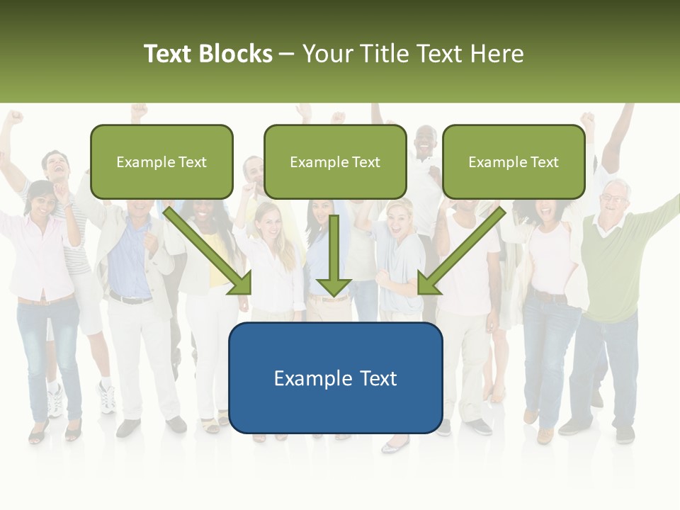 A Group Of People Standing Together With Their Arms In The Air PowerPoint Template