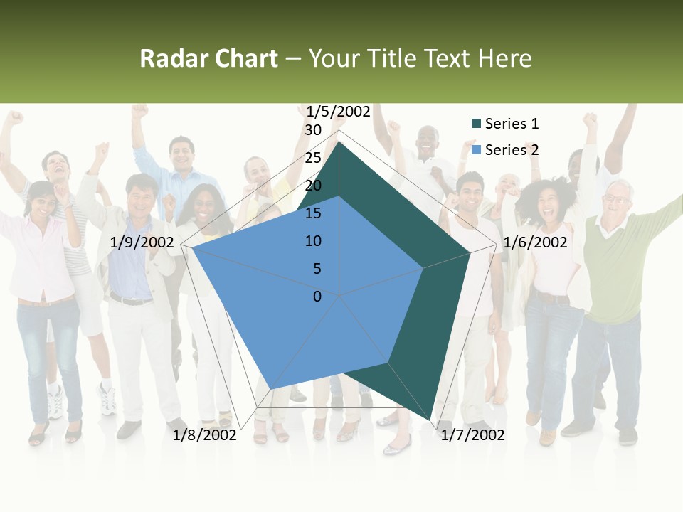 A Group Of People Standing Together With Their Arms In The Air PowerPoint Template