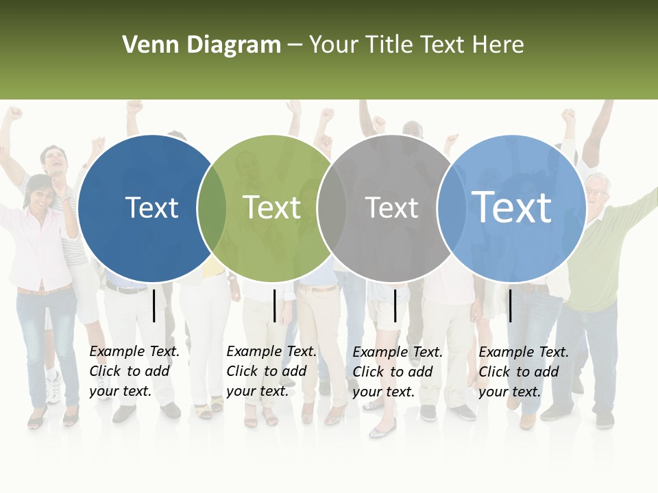 A Group Of People Standing Together With Their Arms In The Air PowerPoint Template