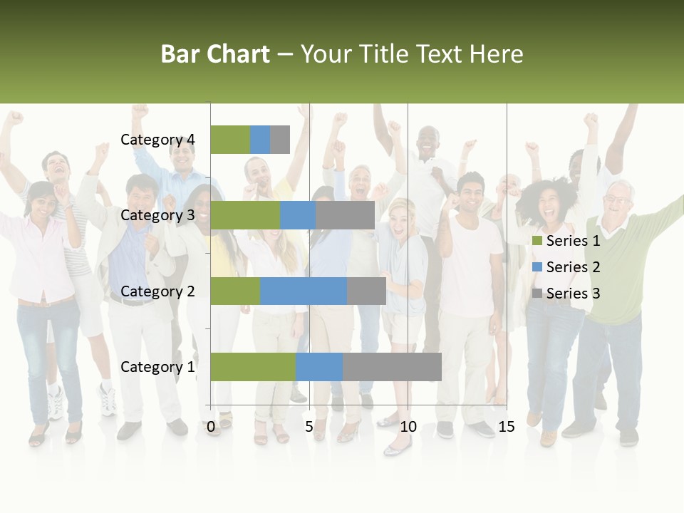 A Group Of People Standing Together With Their Arms In The Air PowerPoint Template