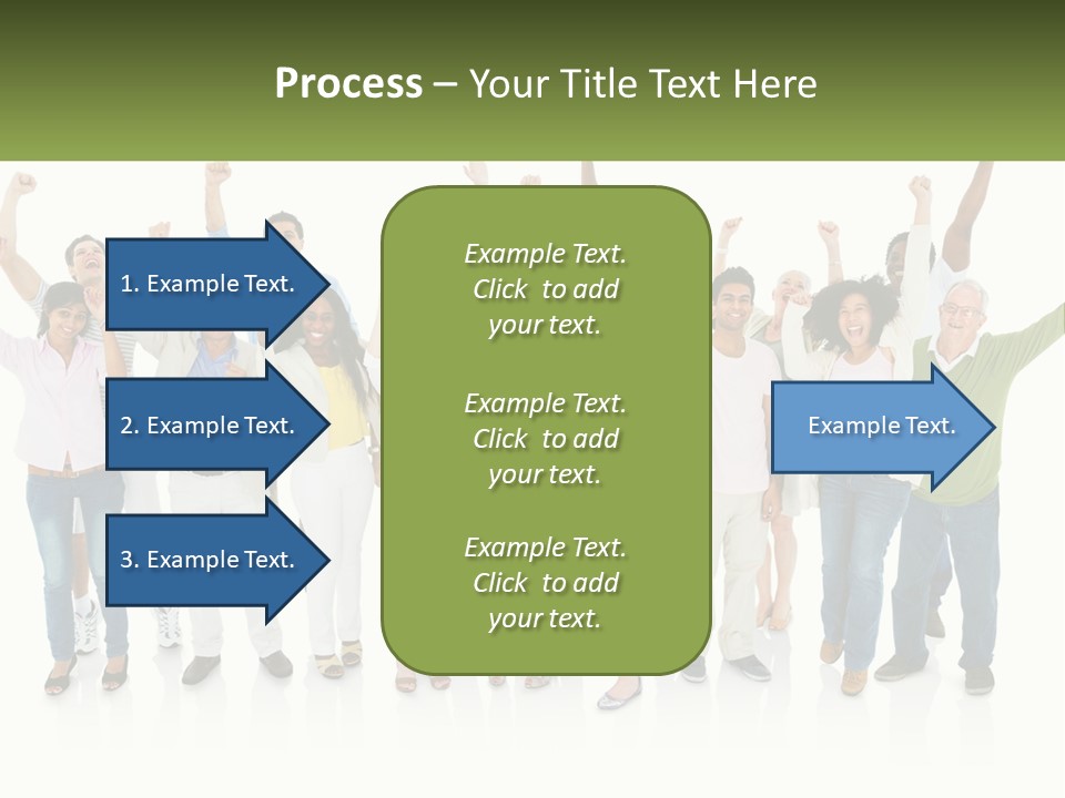 A Group Of People Standing Together With Their Arms In The Air PowerPoint Template