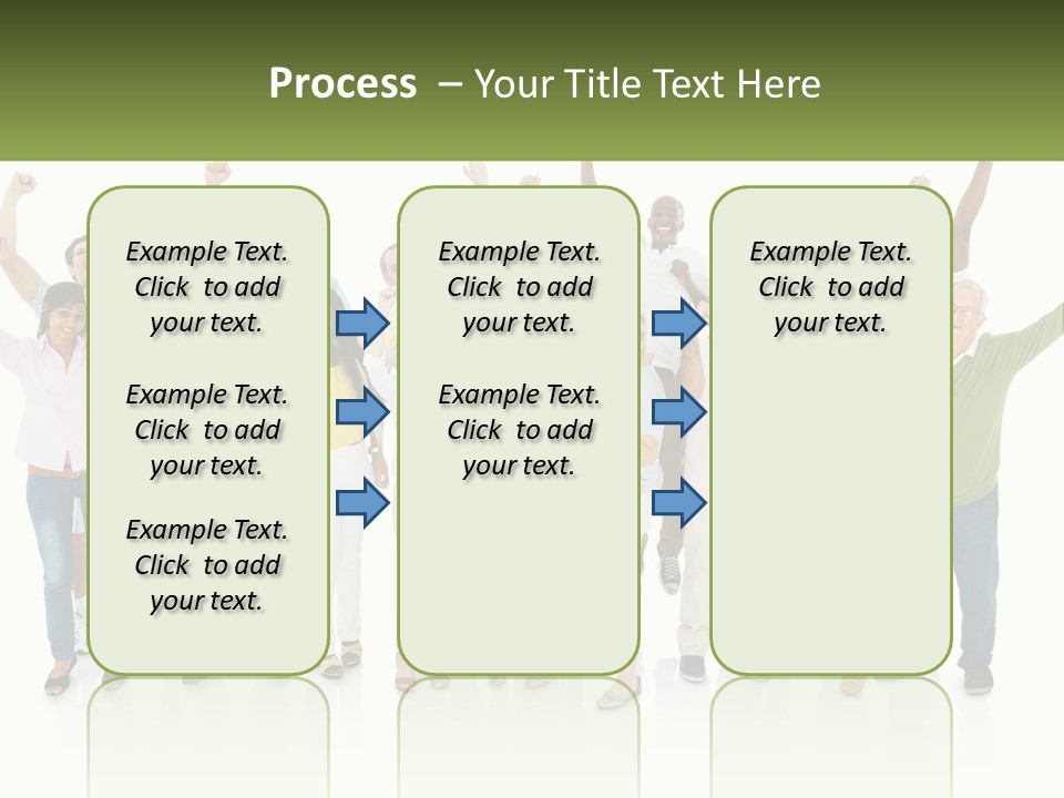 A Group Of People Standing Together With Their Arms In The Air PowerPoint Template