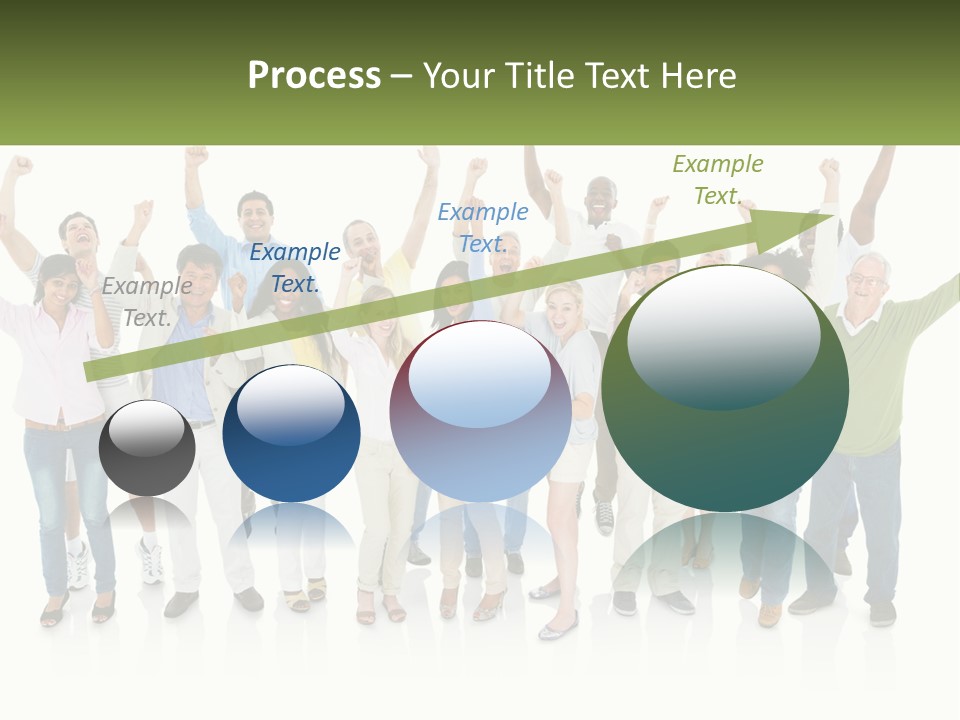 A Group Of People Standing Together With Their Arms In The Air PowerPoint Template