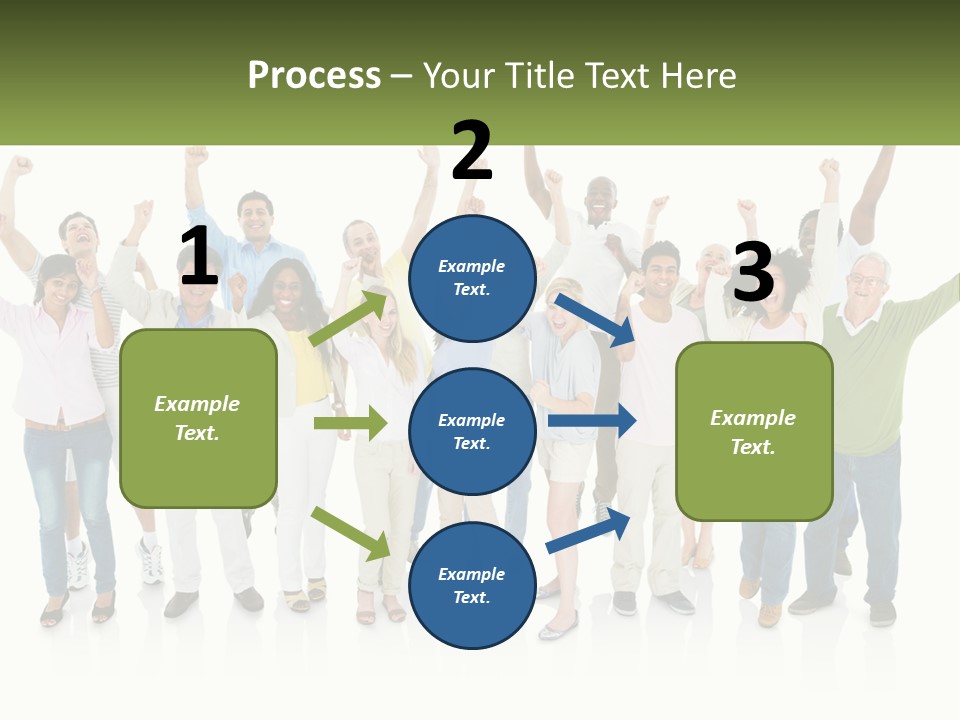 A Group Of People Standing Together With Their Arms In The Air PowerPoint Template