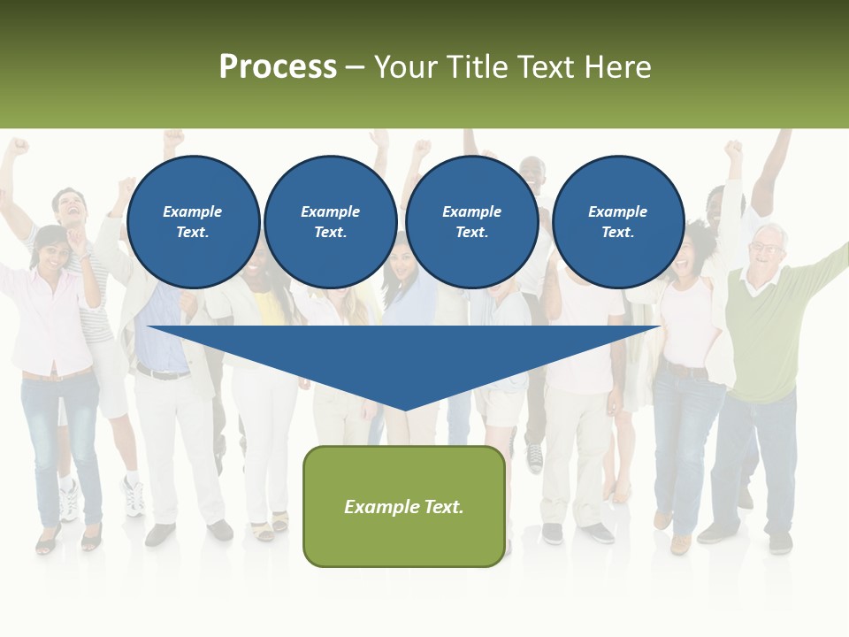 A Group Of People Standing Together With Their Arms In The Air PowerPoint Template