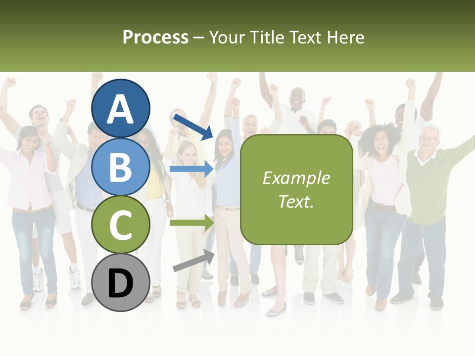 A Group Of People Standing Together With Their Arms In The Air PowerPoint Template