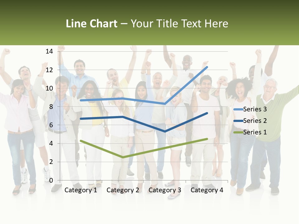 A Group Of People Standing Together With Their Arms In The Air PowerPoint Template