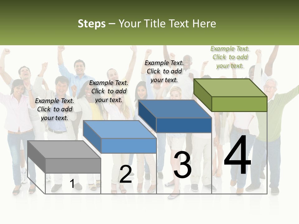 A Group Of People Standing Together With Their Arms In The Air PowerPoint Template