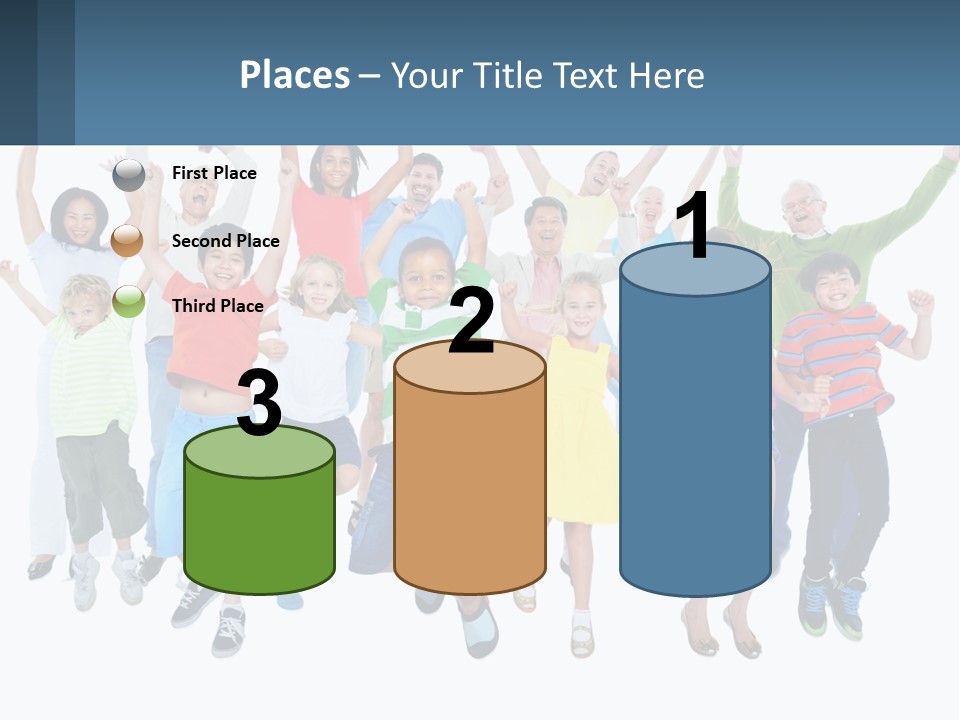 A Group Of Children Jumping In The Air PowerPoint Template