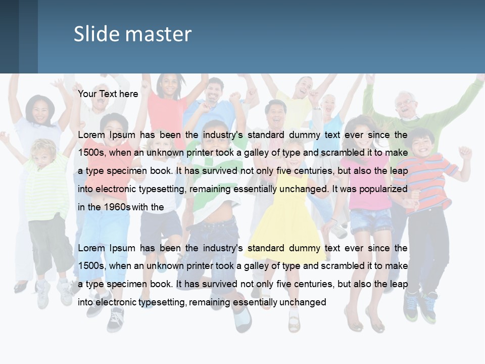 A Group Of Children Jumping In The Air PowerPoint Template