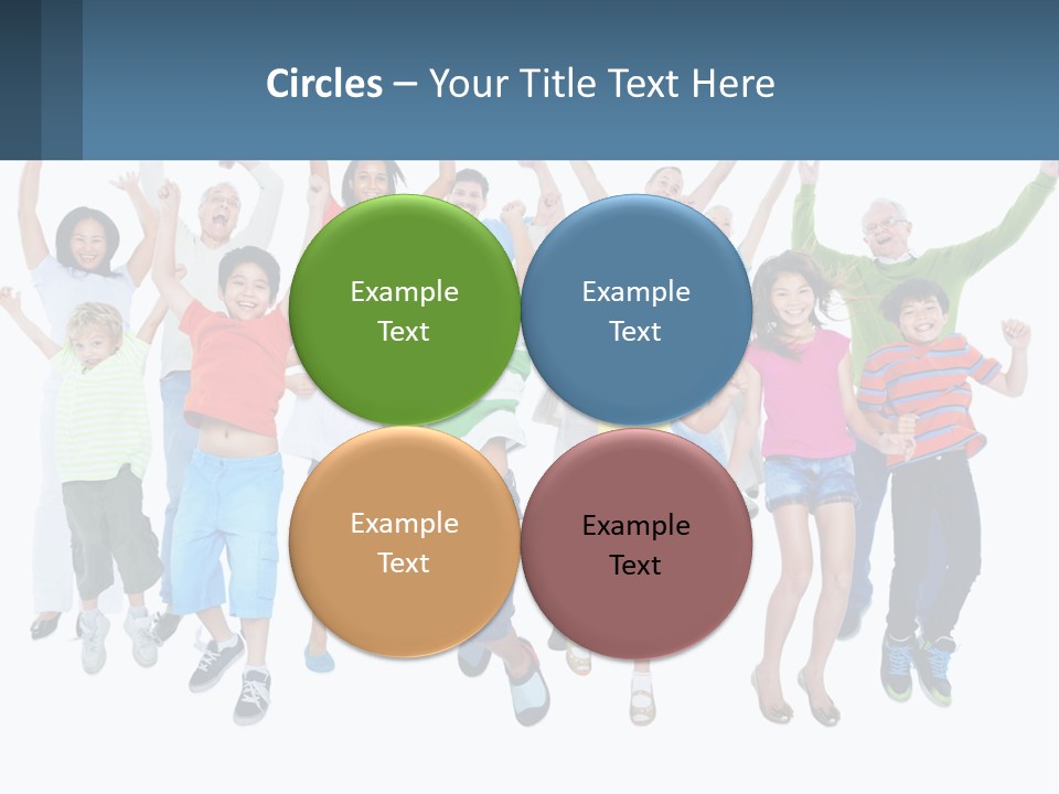 A Group Of Children Jumping In The Air PowerPoint Template