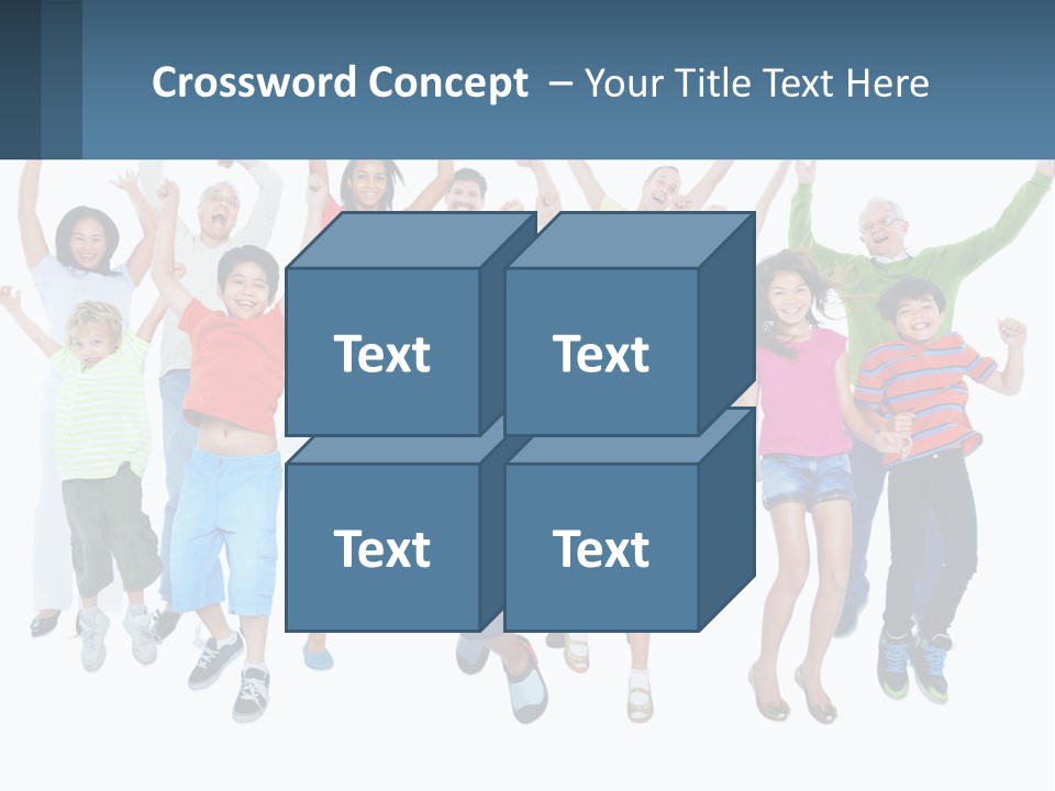 A Group Of Children Jumping In The Air PowerPoint Template