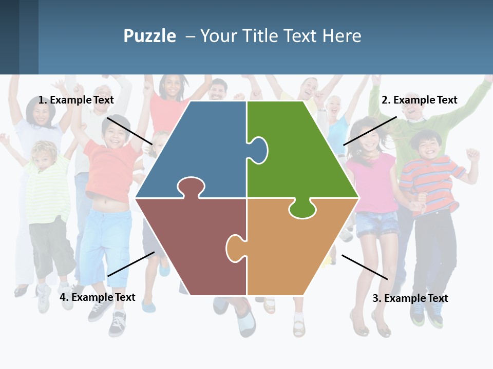 A Group Of Children Jumping In The Air PowerPoint Template