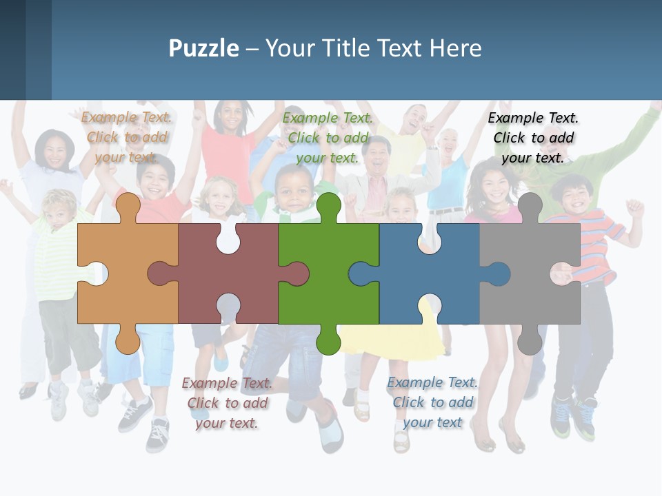 A Group Of Children Jumping In The Air PowerPoint Template