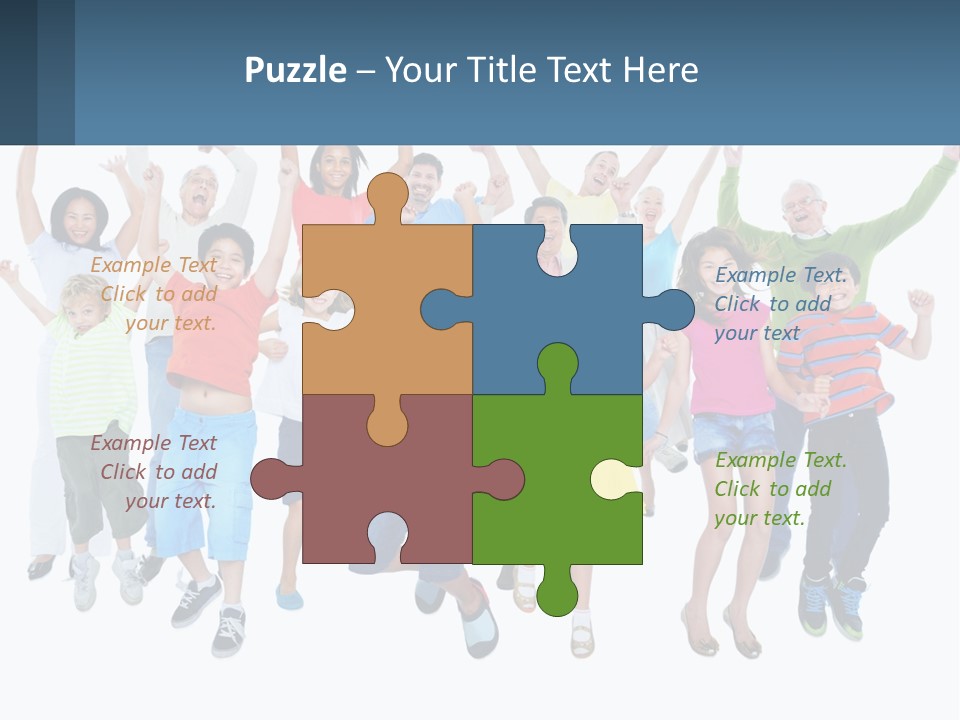 A Group Of Children Jumping In The Air PowerPoint Template