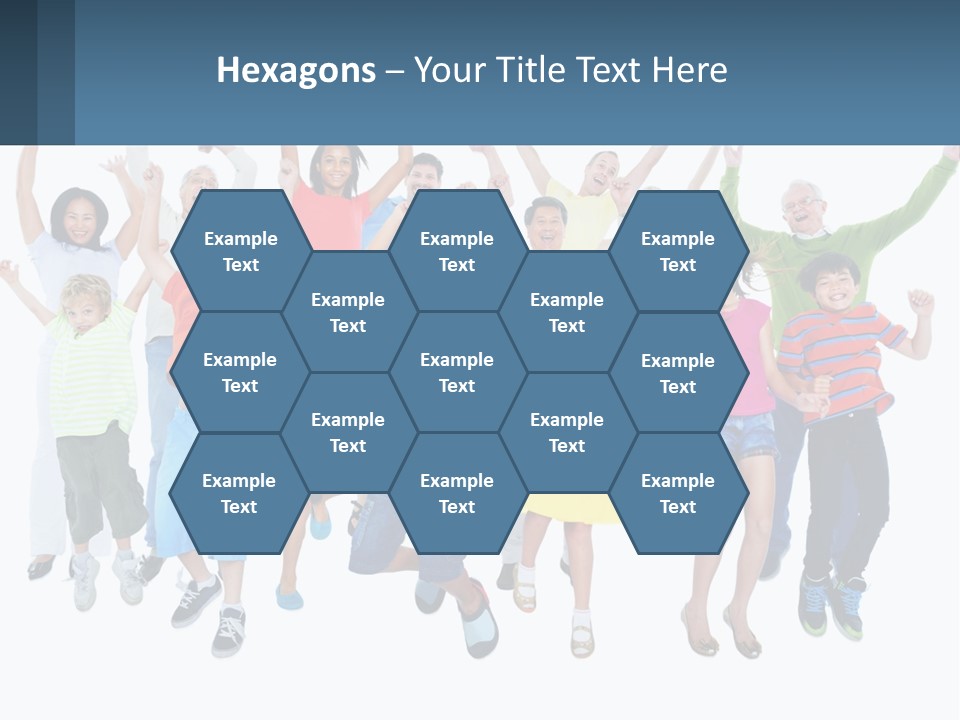 A Group Of Children Jumping In The Air PowerPoint Template