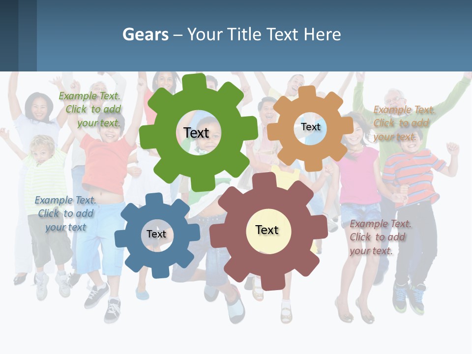 A Group Of Children Jumping In The Air PowerPoint Template