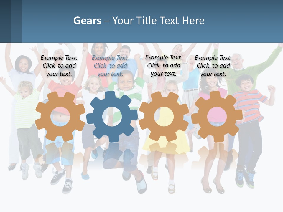 A Group Of Children Jumping In The Air PowerPoint Template