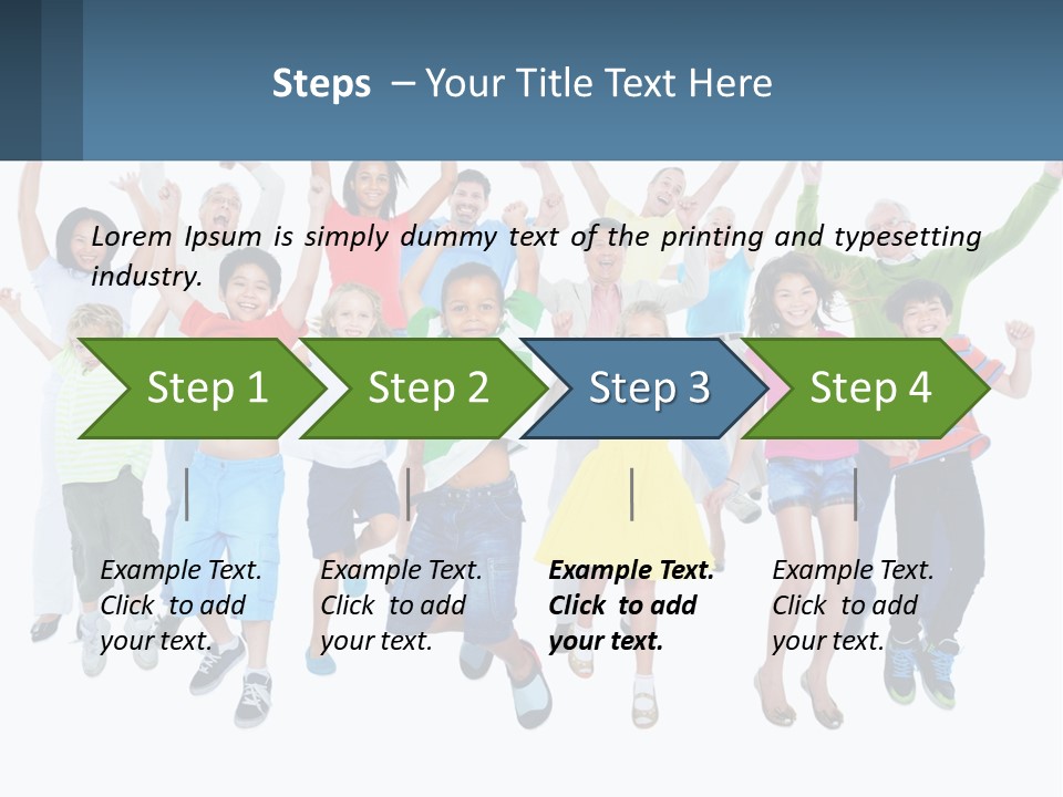 A Group Of Children Jumping In The Air PowerPoint Template
