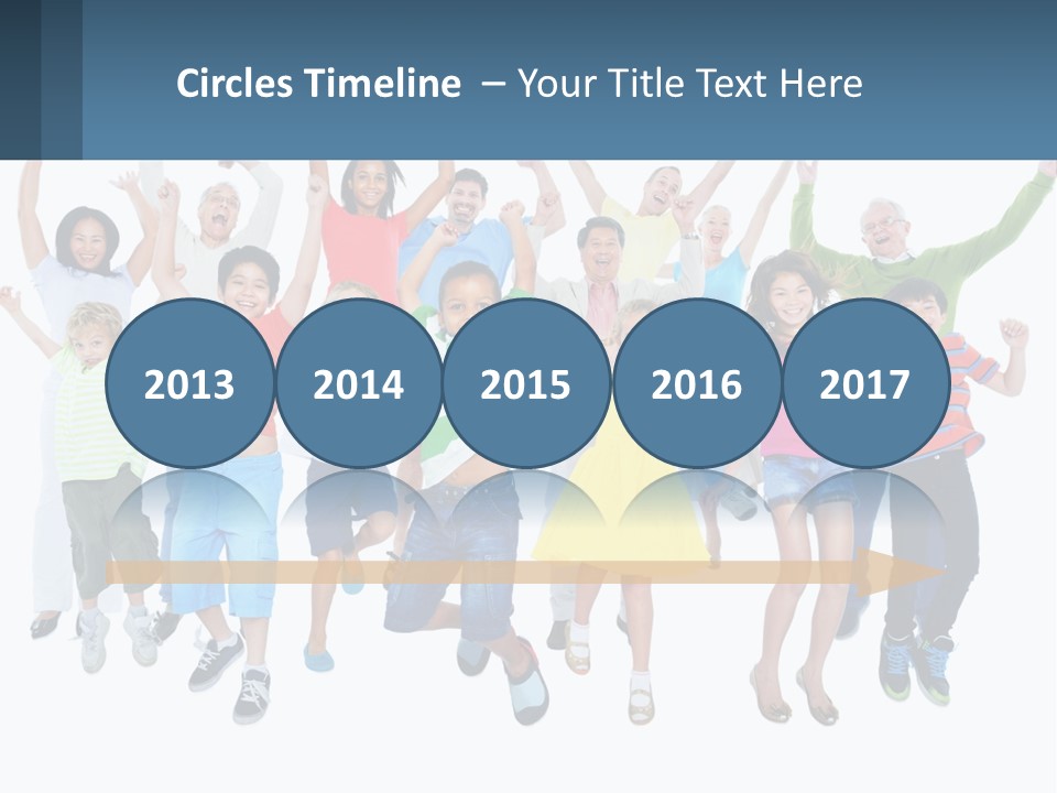 A Group Of Children Jumping In The Air PowerPoint Template