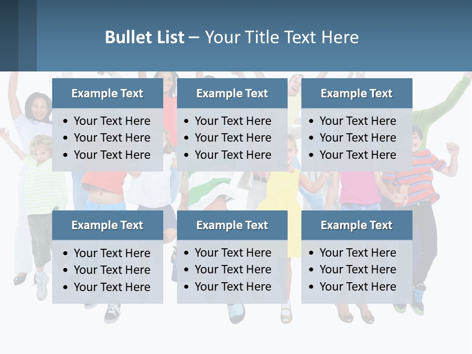 A Group Of Children Jumping In The Air PowerPoint Template