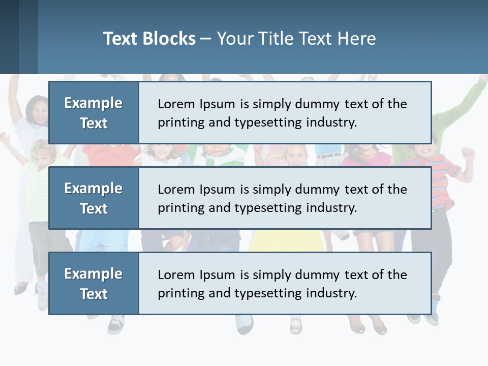 A Group Of Children Jumping In The Air PowerPoint Template