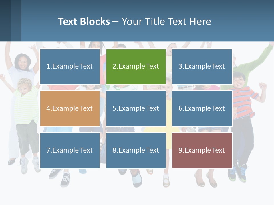 A Group Of Children Jumping In The Air PowerPoint Template