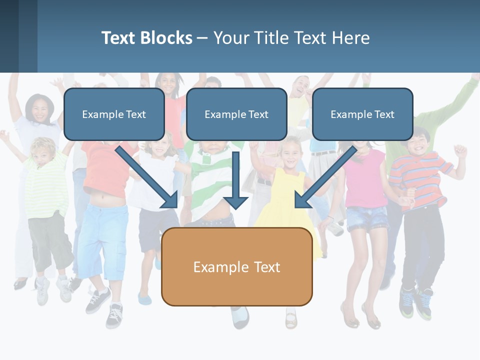 A Group Of Children Jumping In The Air PowerPoint Template