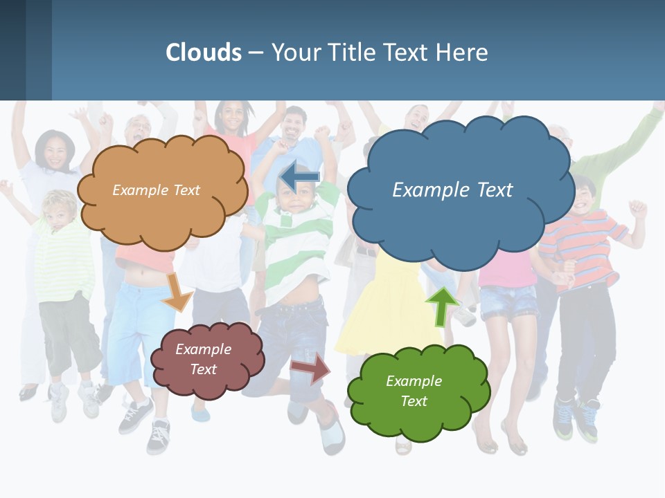 A Group Of Children Jumping In The Air PowerPoint Template