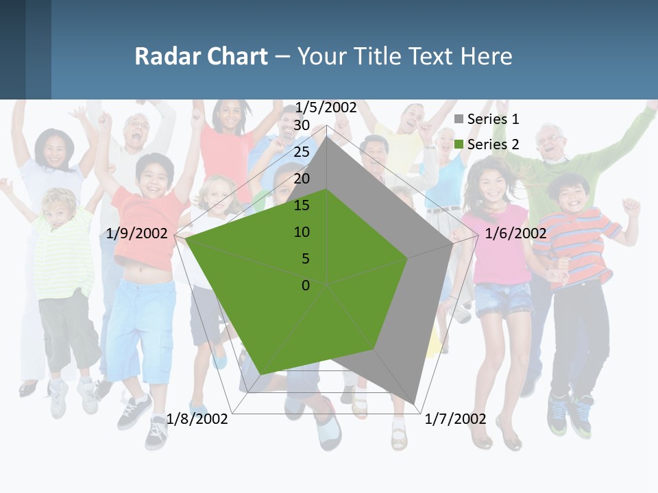A Group Of Children Jumping In The Air PowerPoint Template