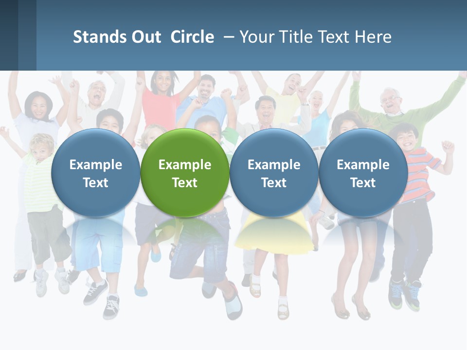 A Group Of Children Jumping In The Air PowerPoint Template