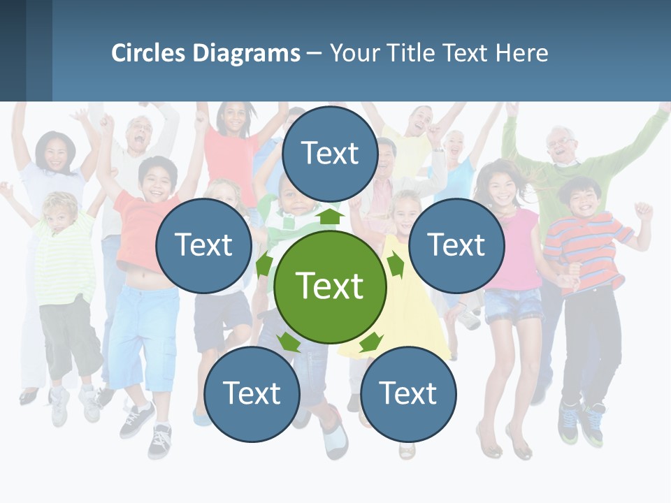 A Group Of Children Jumping In The Air PowerPoint Template