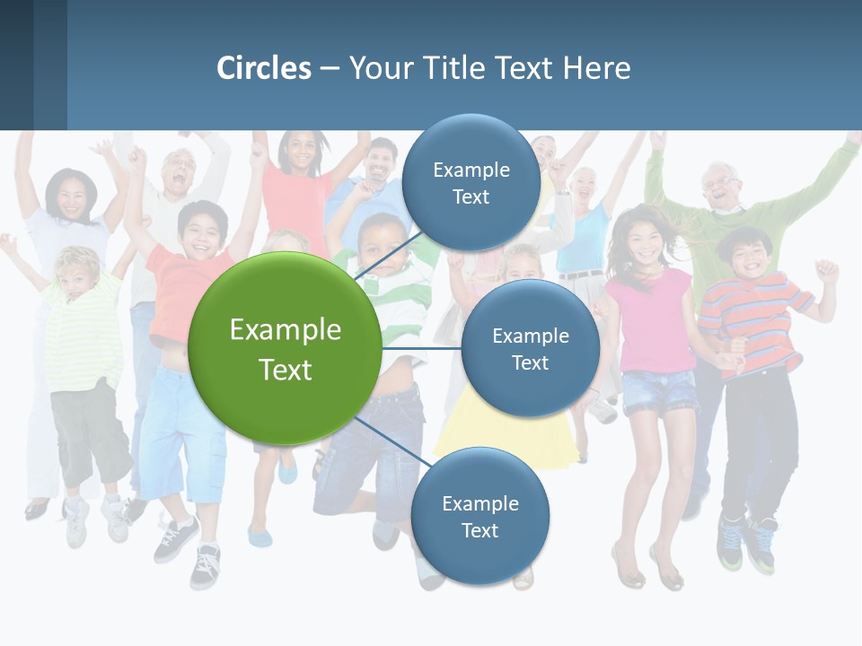 A Group Of Children Jumping In The Air PowerPoint Template