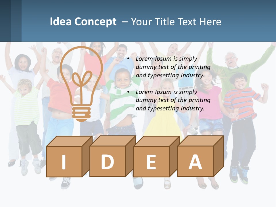 A Group Of Children Jumping In The Air PowerPoint Template