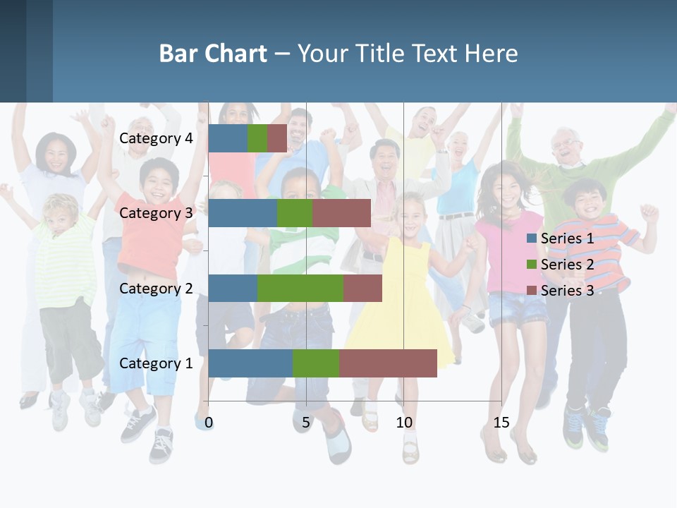 A Group Of Children Jumping In The Air PowerPoint Template