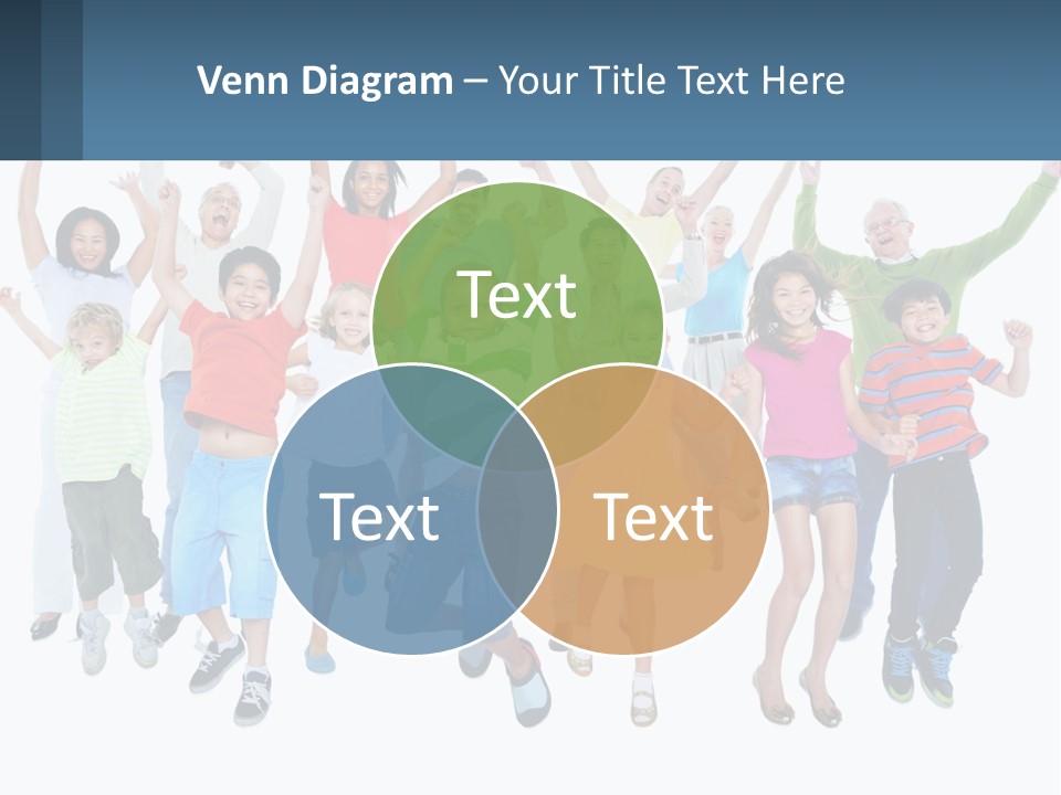 A Group Of Children Jumping In The Air PowerPoint Template