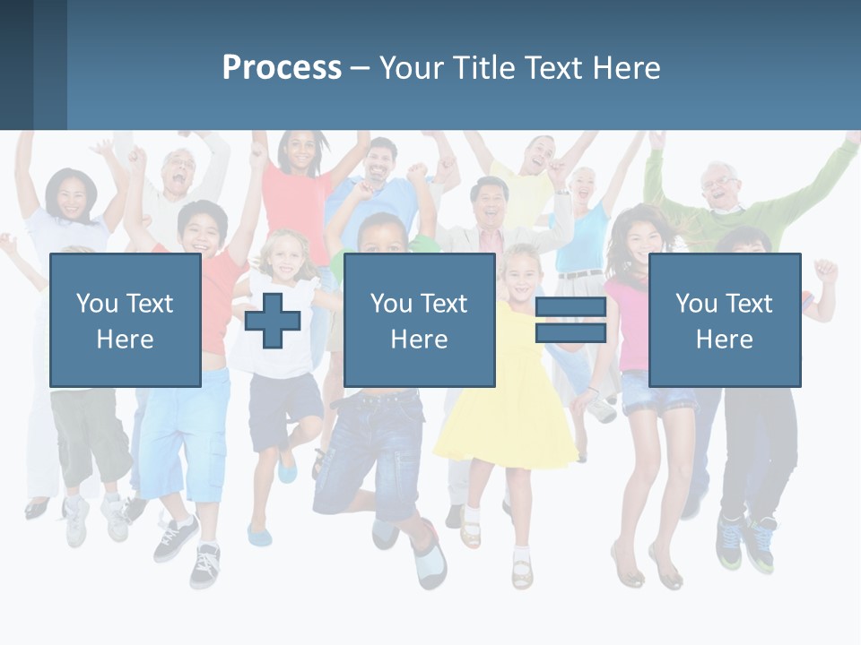 A Group Of Children Jumping In The Air PowerPoint Template