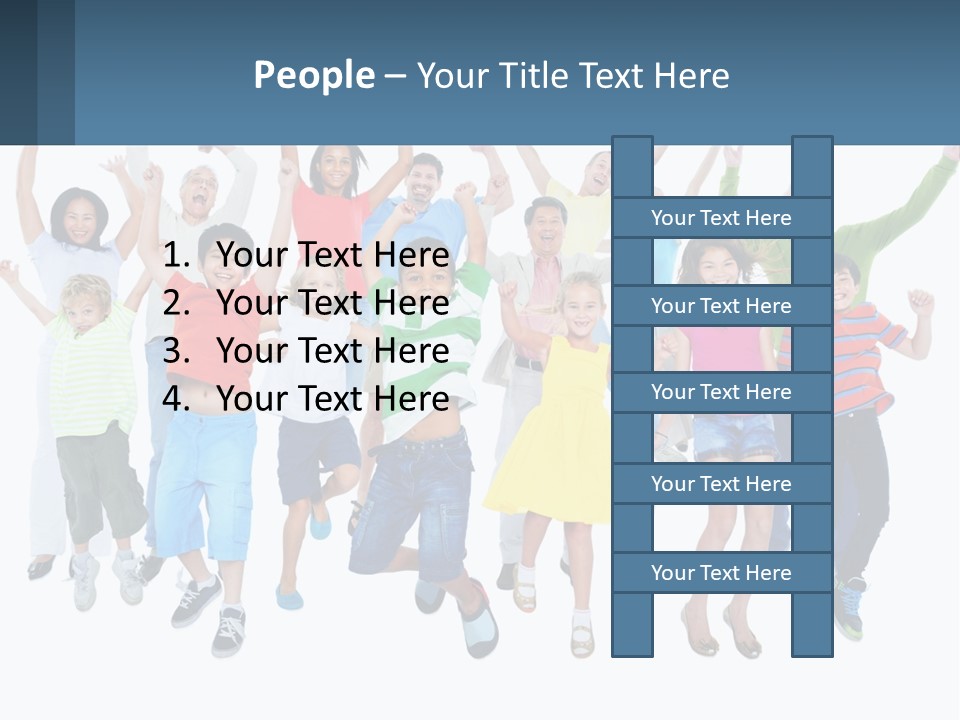 A Group Of Children Jumping In The Air PowerPoint Template