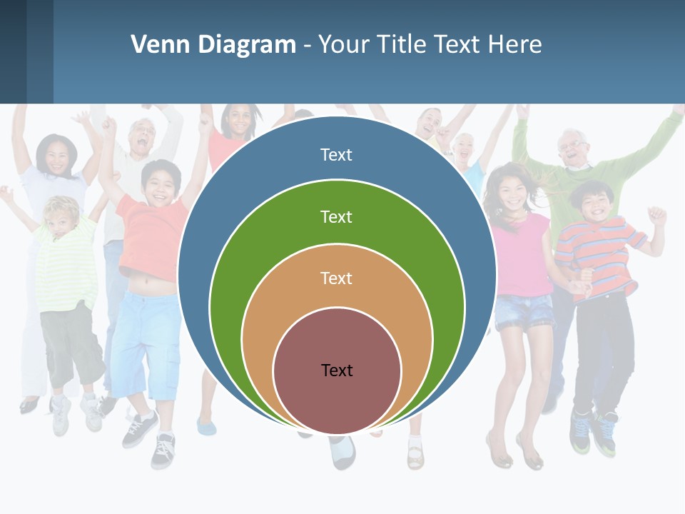 A Group Of Children Jumping In The Air PowerPoint Template