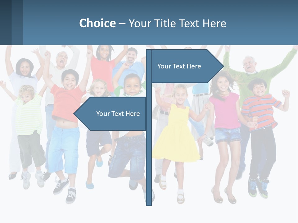 A Group Of Children Jumping In The Air PowerPoint Template