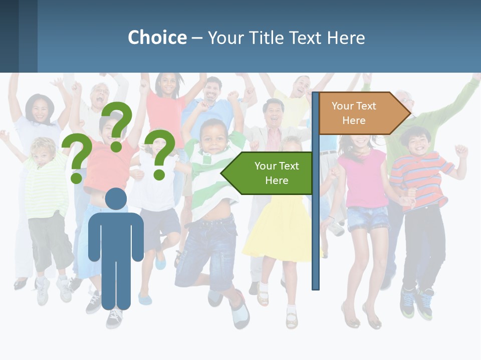 A Group Of Children Jumping In The Air PowerPoint Template