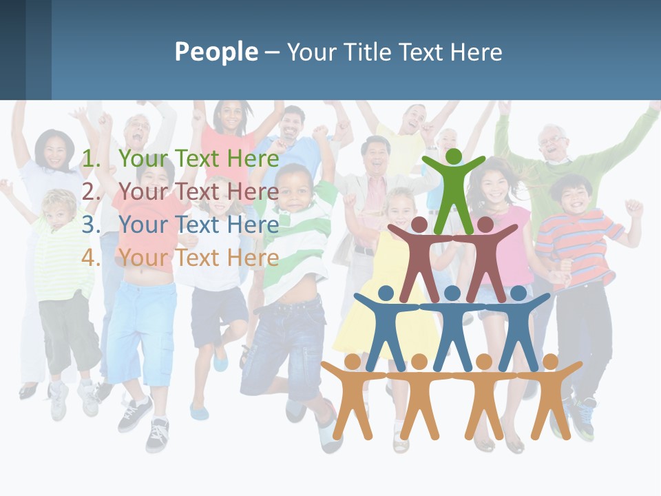 A Group Of Children Jumping In The Air PowerPoint Template