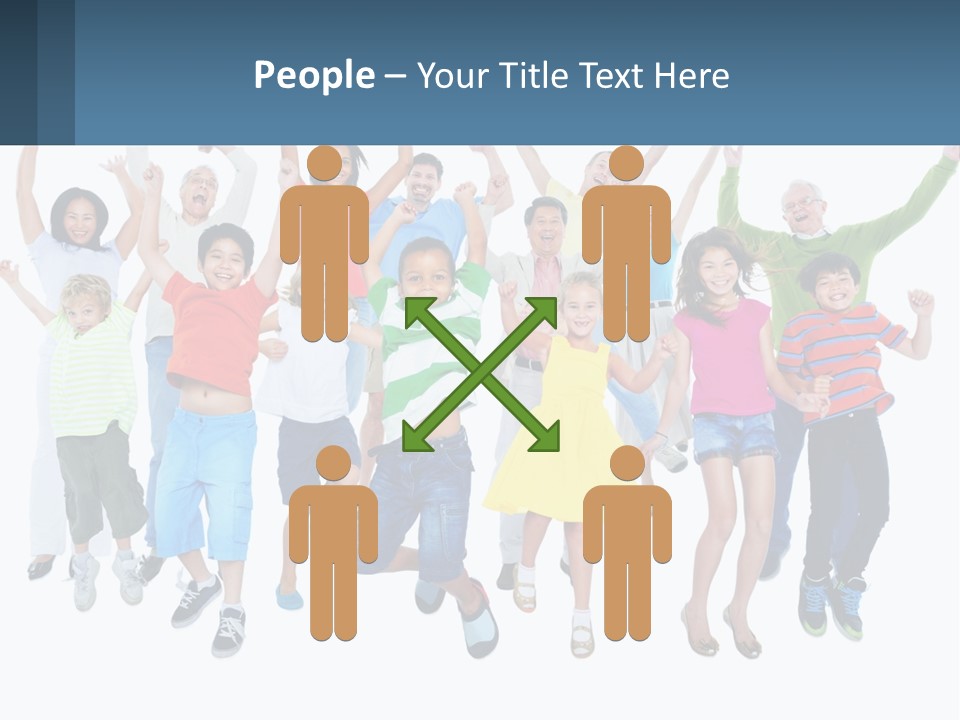 A Group Of Children Jumping In The Air PowerPoint Template