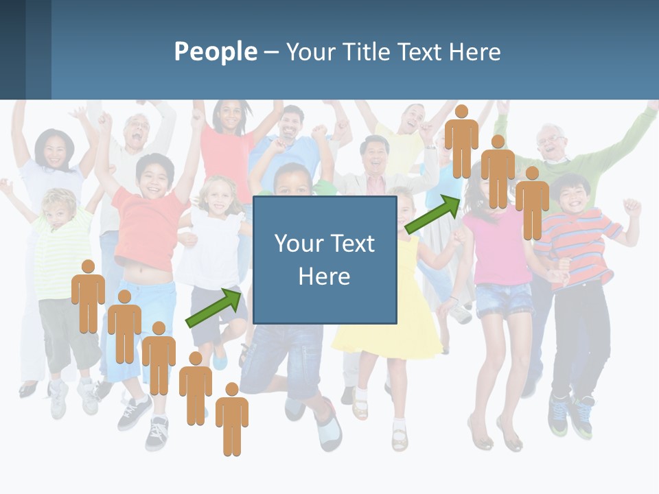 A Group Of Children Jumping In The Air PowerPoint Template