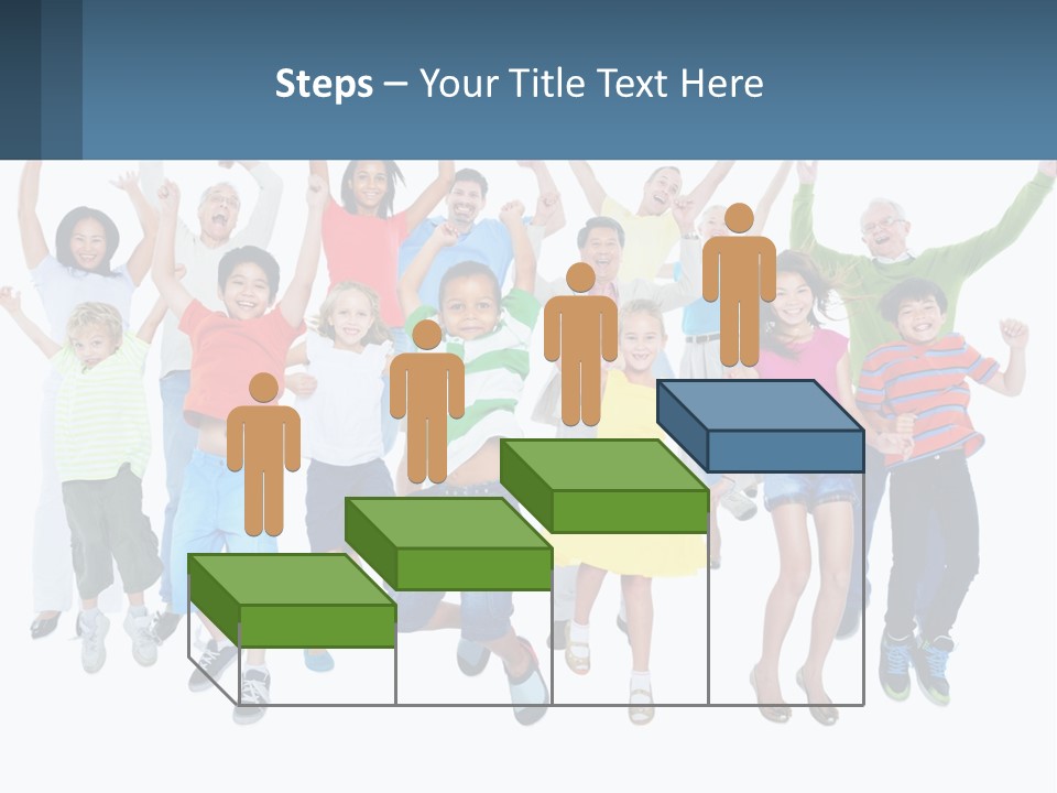 A Group Of Children Jumping In The Air PowerPoint Template