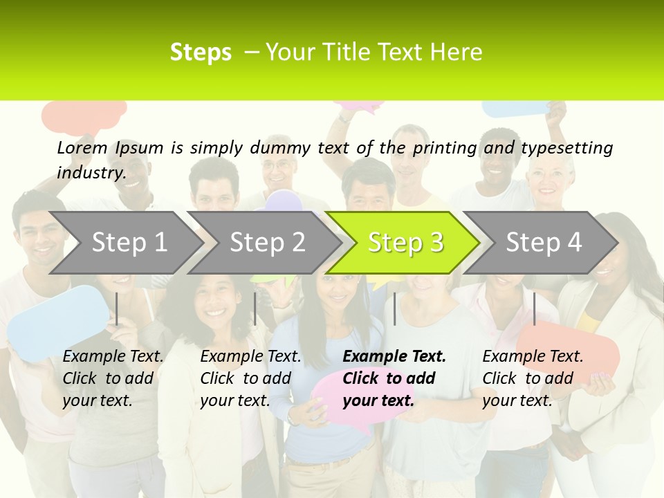 A Group Of People Holding Speech Bubbles PowerPoint Template