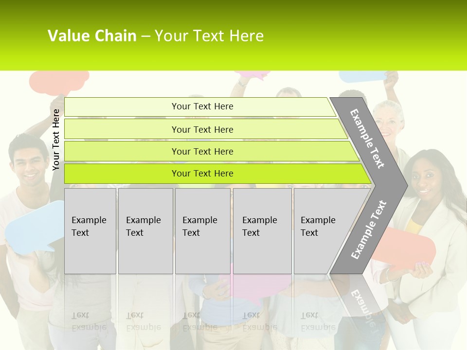 A Group Of People Holding Speech Bubbles PowerPoint Template