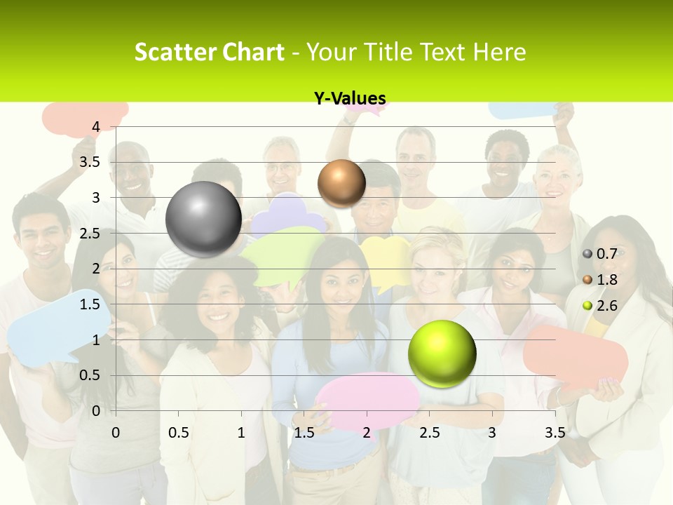 A Group Of People Holding Speech Bubbles PowerPoint Template