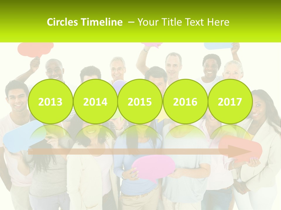 A Group Of People Holding Speech Bubbles PowerPoint Template